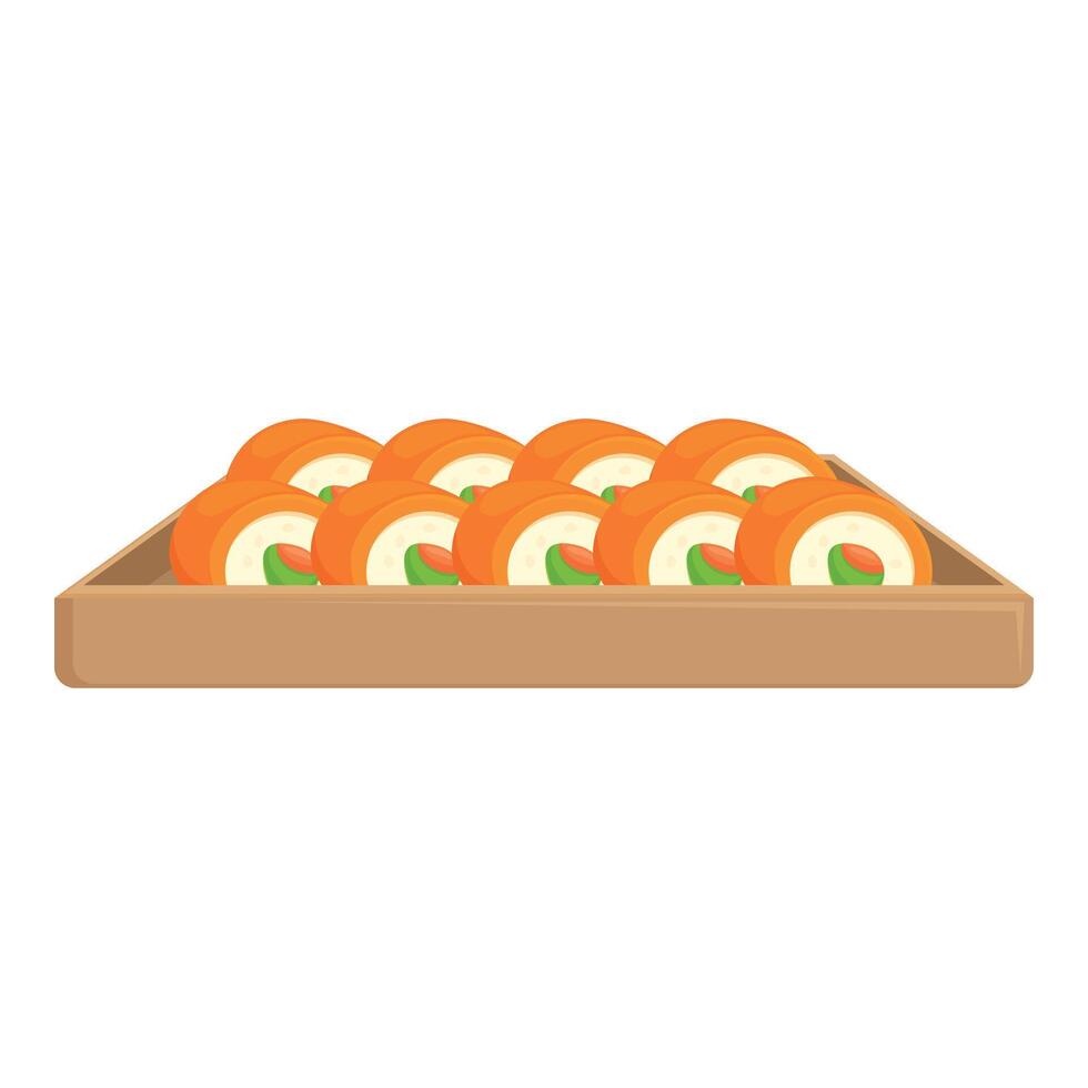 rouge poisson Sushi nourriture icône dessin animé vecteur. Plastique menu vecteur
