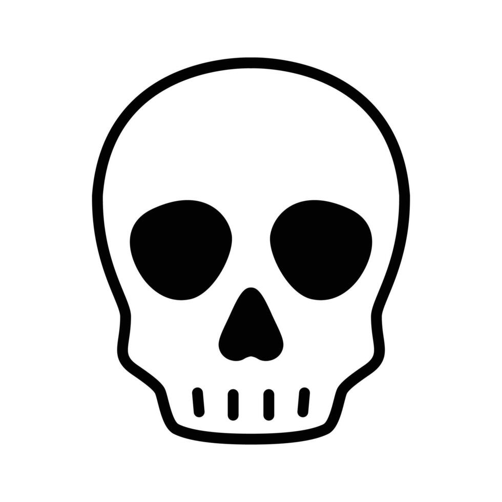 crâne icône vecteur Halloween logo pirate symbole OS fantôme tête dessin animé personnage illustration griffonnage conception