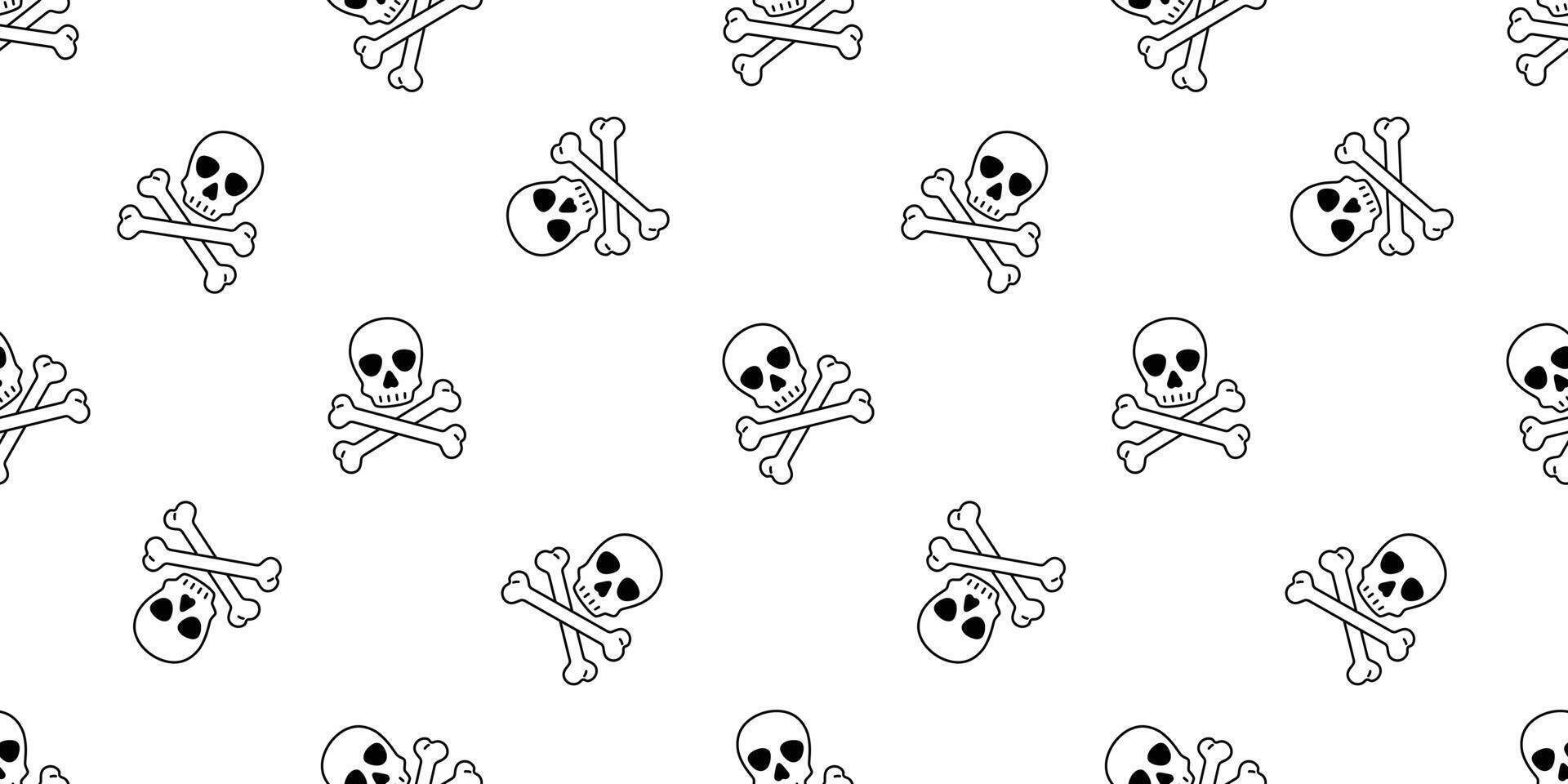 crâne Halloween sans couture modèle os croisés pirate vecteur fantôme symbole écharpe isolé répéter fond d'écran tuile Contexte dessin animé griffonnage illustration conception