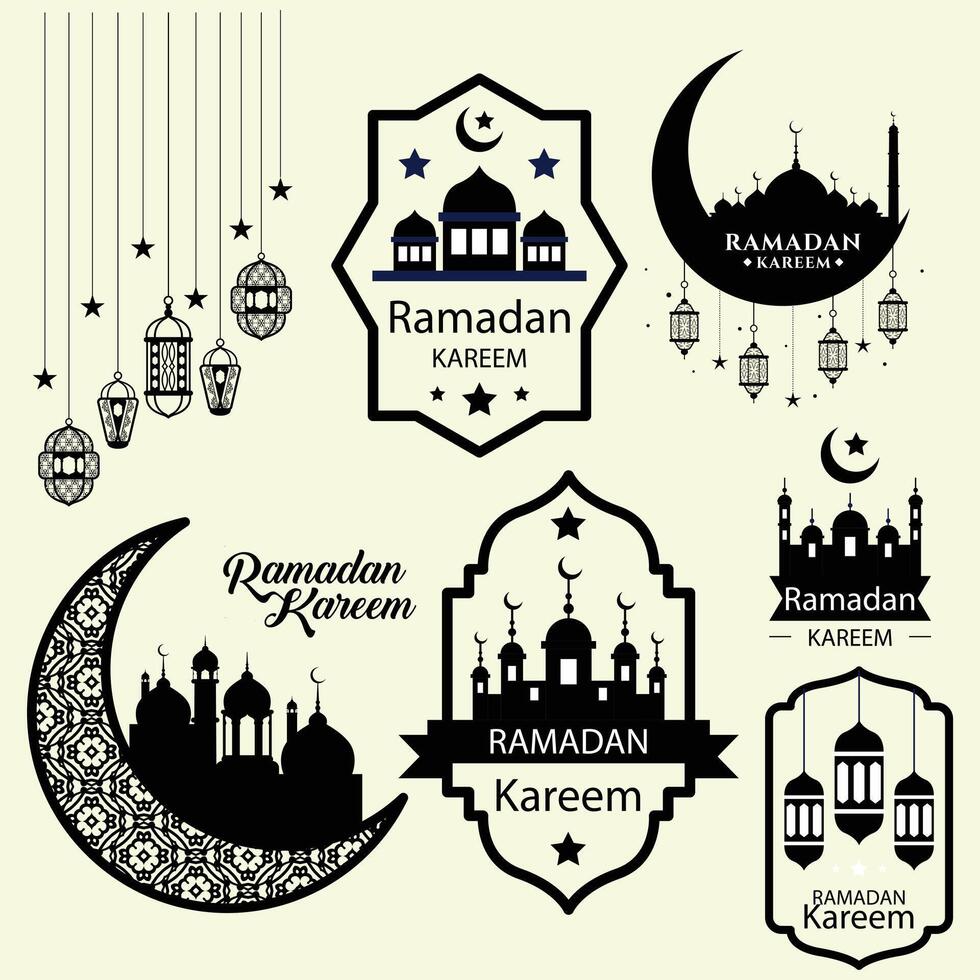 Ramadan kareem silhouette. Ramadan kareem vecteur. vecteur
