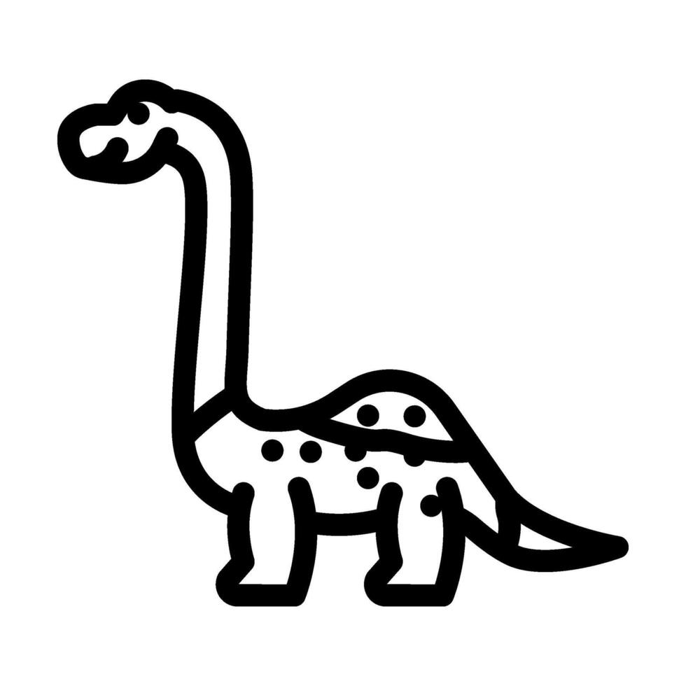 brachiosaure dinosaure animal ligne icône vecteur illustration