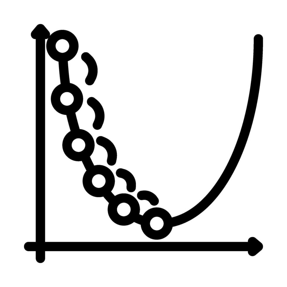 pente descente algorithme ligne icône vecteur illustration