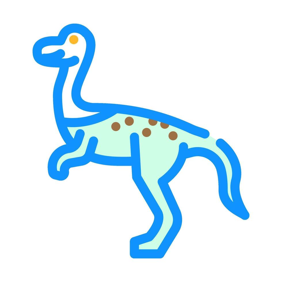 compsognathus dinosaure animal Couleur icône vecteur illustration