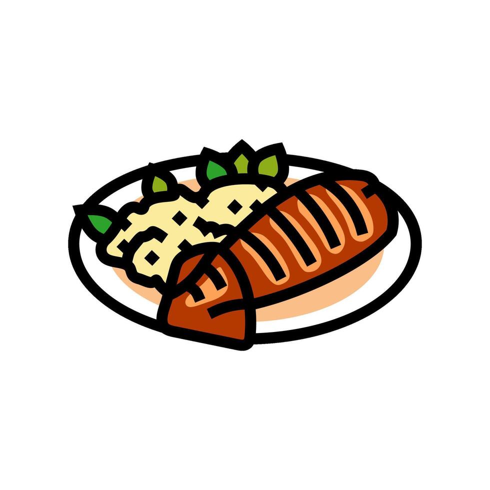 grillé calamar mer cuisine Couleur icône vecteur illustration