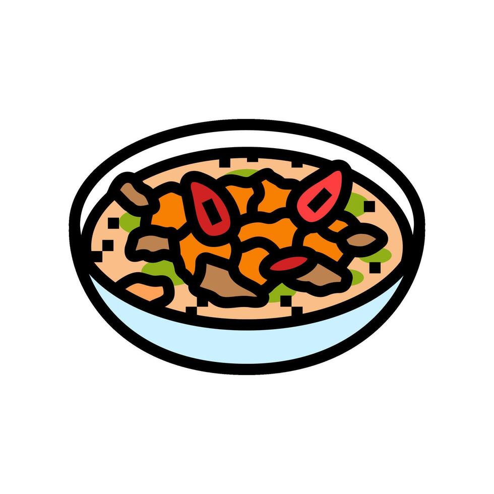 Panang curry thaïlandais cuisine Couleur icône vecteur illustration