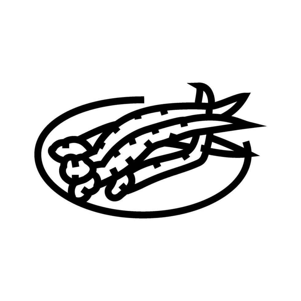 Crabe jambes mer cuisine ligne icône vecteur illustration