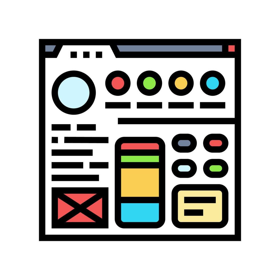 style guider ux ui conception Couleur icône vecteur illustration