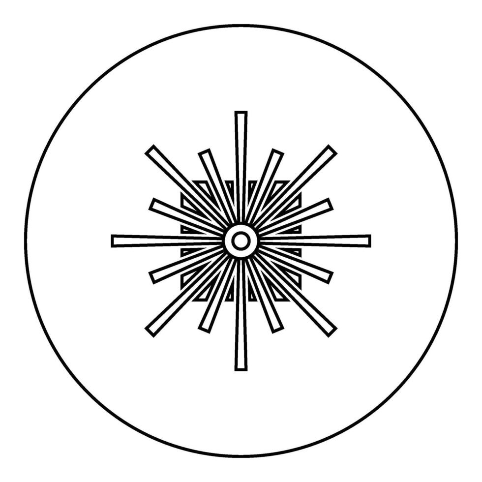 optique connecteur Port fibre câble laser faisceau icône dans cercle rond noir Couleur vecteur illustration image contour contour ligne mince style