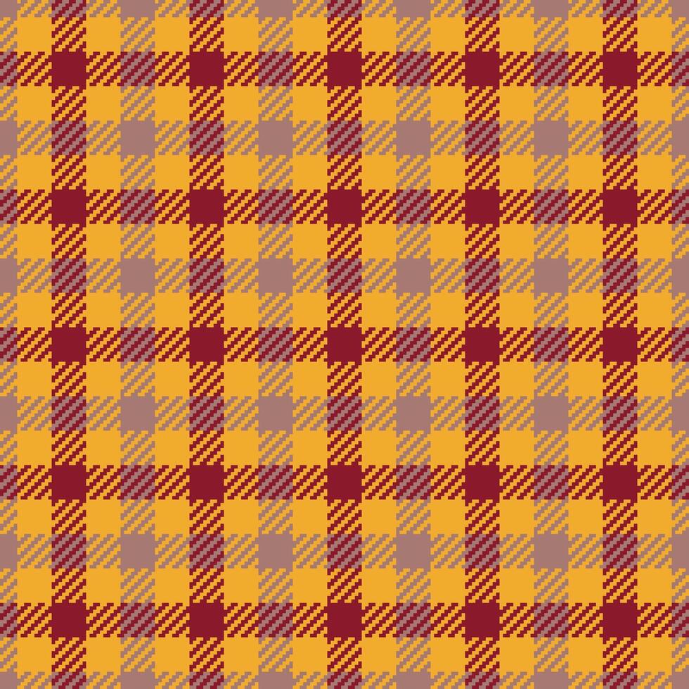 à manger pièce sans couture texture tissu, formel tartan plaid modèle. confort textile vecteur vérifier Contexte dans rouge et ambre couleurs.