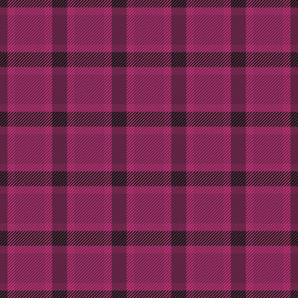 copie espace plaid Contexte textile, diagonale tartan sans couture vecteur. Années 50 vérifier texture modèle en tissu dans rose et noir couleurs. vecteur