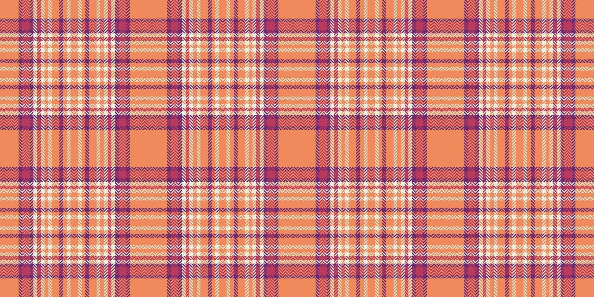 simplicité vérifier en tissu textile, fourrure tartan sans couture Contexte. élégant vecteur texture plaid modèle dans Orange et lumière couleurs.