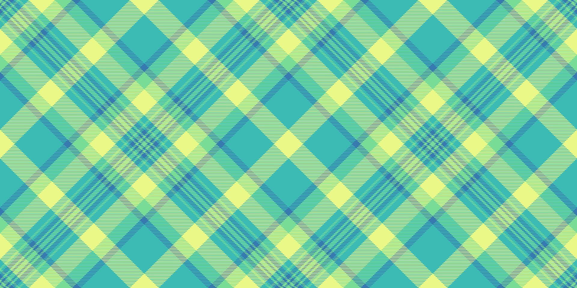 chapeau texture vérifier textile, élégance en tissu tartan plaid. structure vecteur sans couture Contexte modèle dans sarcelle et citron vert couleurs.