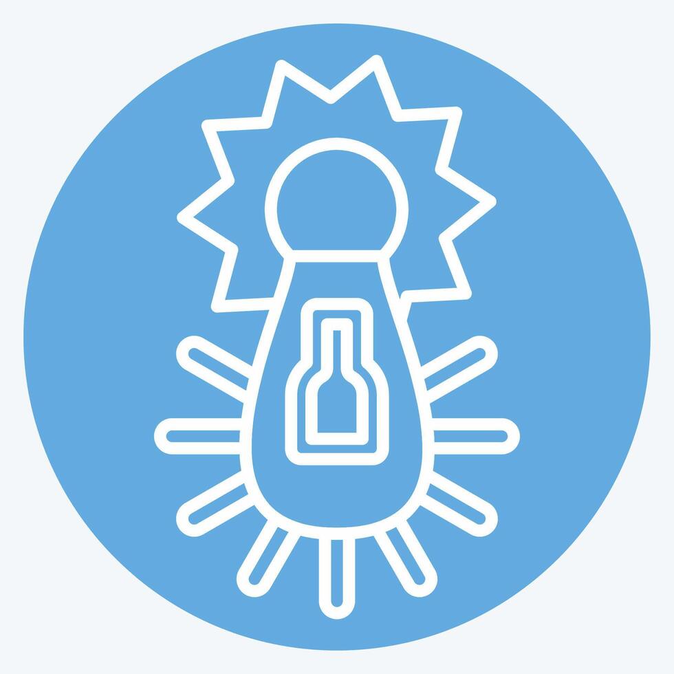 icône solaire électricité. en relation à solaire panneau symbole. bleu yeux style. Facile conception illustration. vecteur
