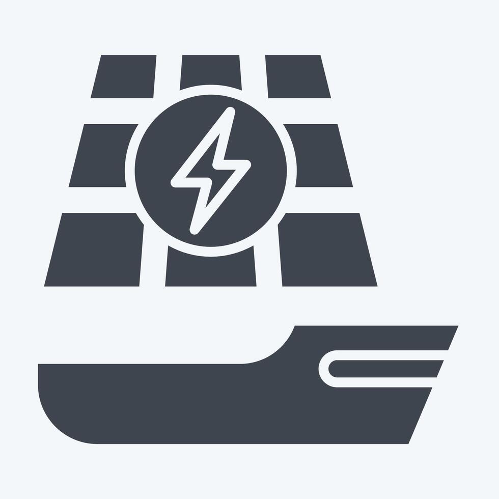 icône solaire bateau. en relation à solaire panneau symbole. glyphe style. Facile conception illustration. vecteur