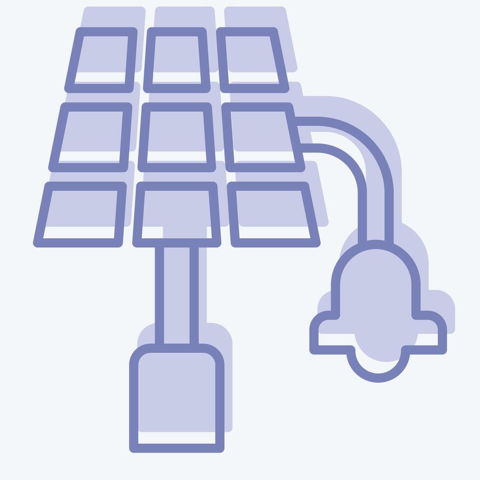 icône solaire rue lumière. en relation à solaire panneau symbole. deux Ton style. Facile conception illustration. vecteur