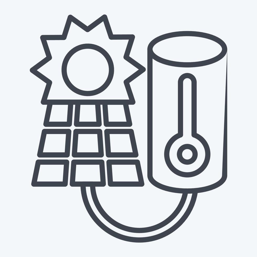 icône solaire l'eau chauffage. en relation à solaire panneau symbole. ligne style. Facile conception illustration. vecteur