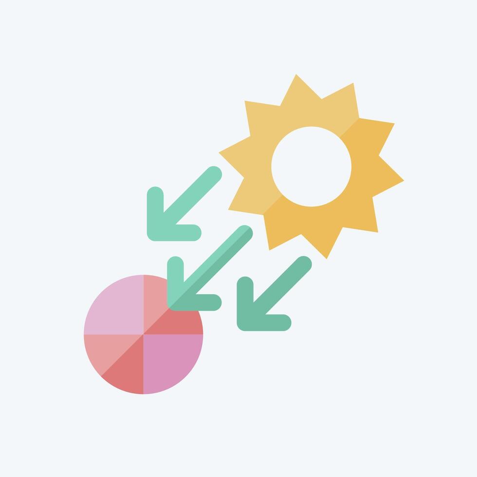 icône lumière du soleil. en relation à solaire panneau symbole. plat style. Facile conception illustration. vecteur