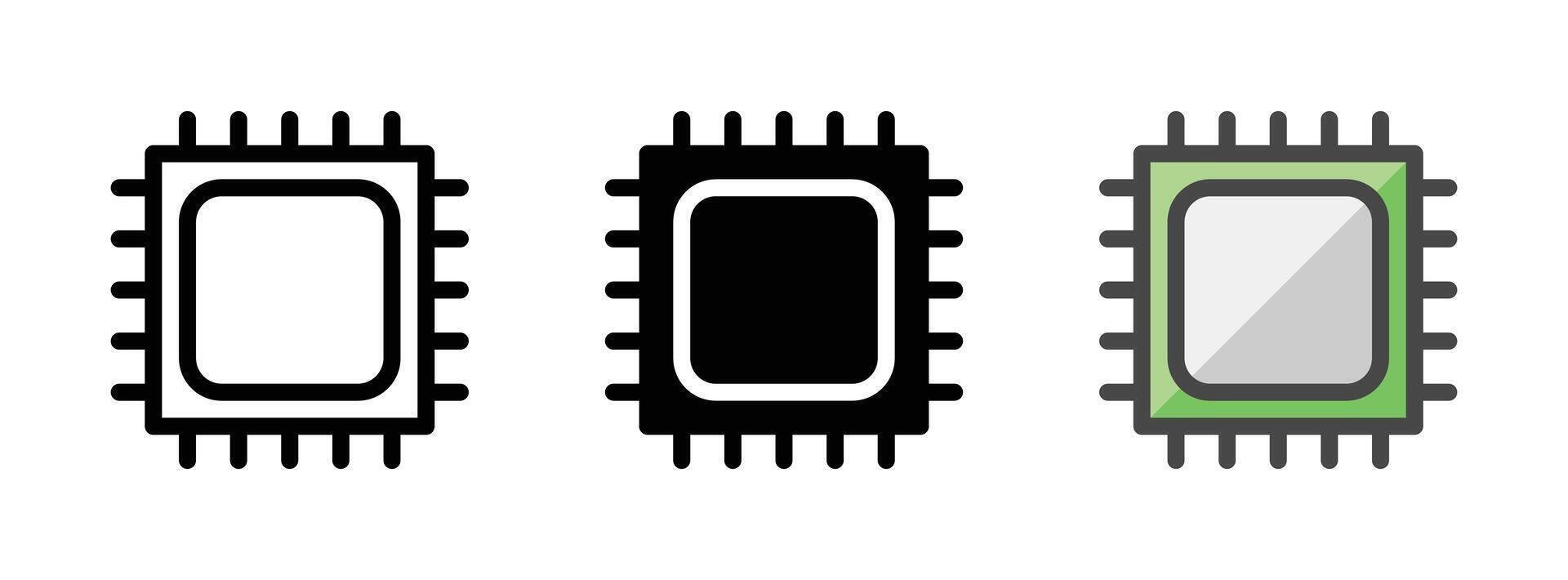 polyvalent processeur vecteur icône dans contour, glyphe, rempli contour style