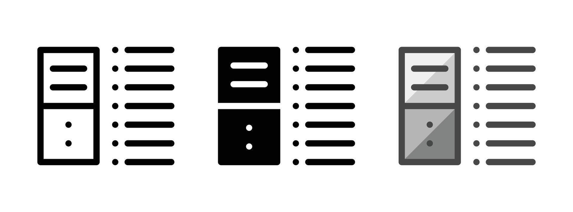 polyvalent bureau ordinateur vecteur icône dans contour, glyphe, rempli contour style