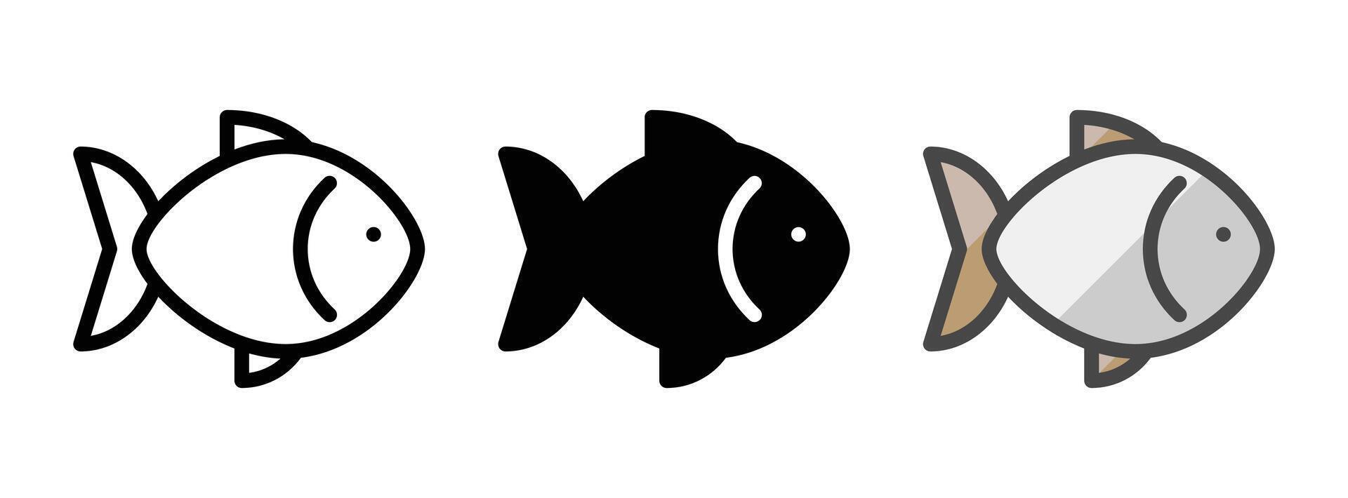polyvalent poisson vecteur icône dans contour, glyphe, rempli contour style