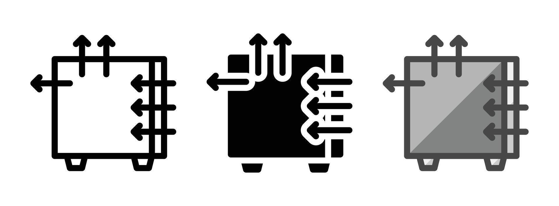 polyvalent flux d'air vecteur icône dans contour, glyphe, rempli contour style