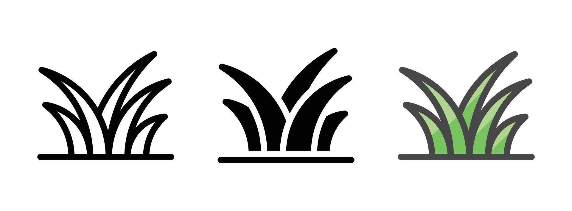 polyvalent herbe vecteur icône dans contour, glyphe, rempli contour style