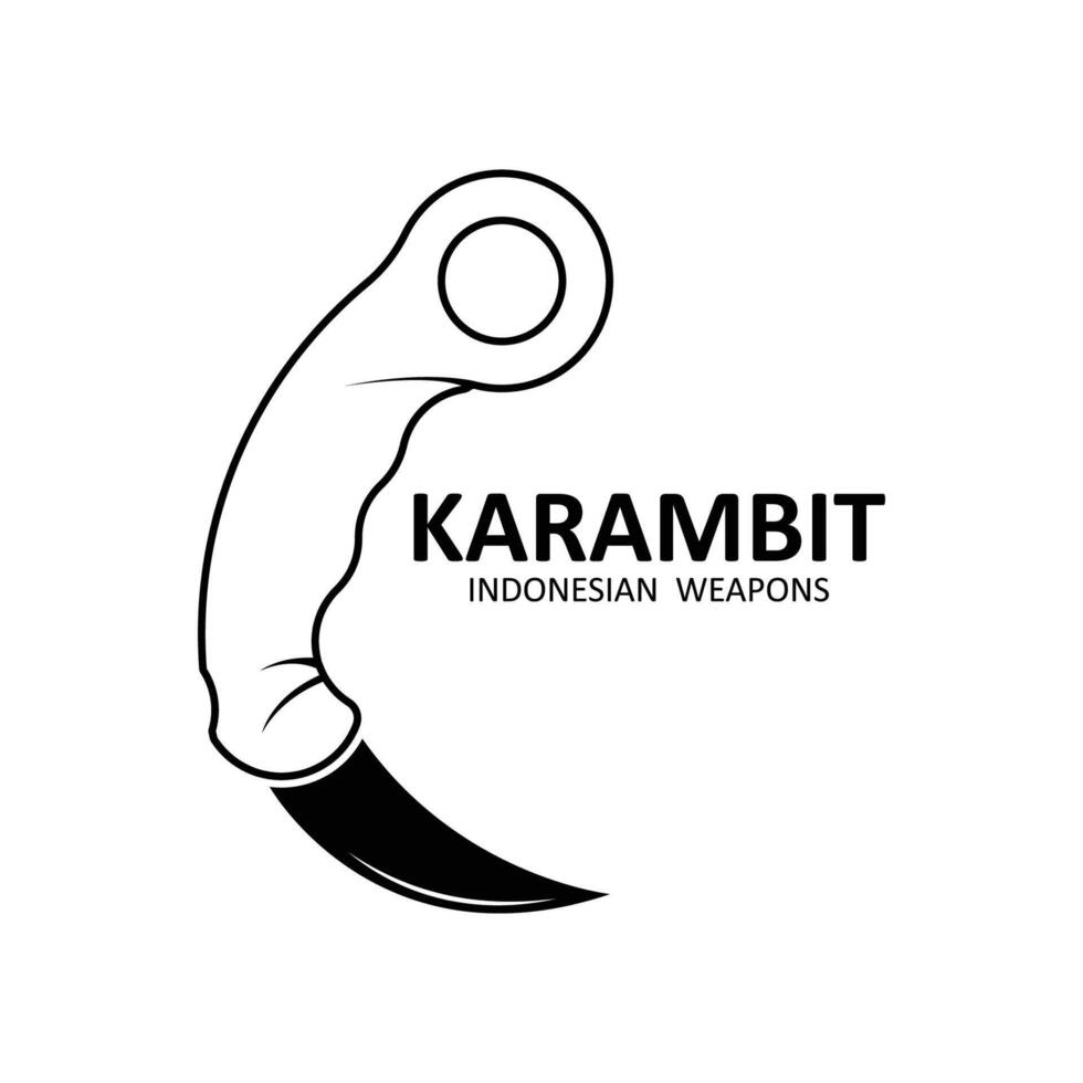 karambit couteau vecteur logo, indonésien traditionnel armes
