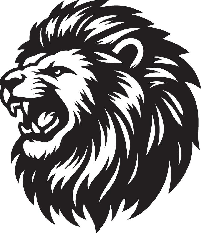 sauvage Lion rugissement logo mascotte vecteur illustration