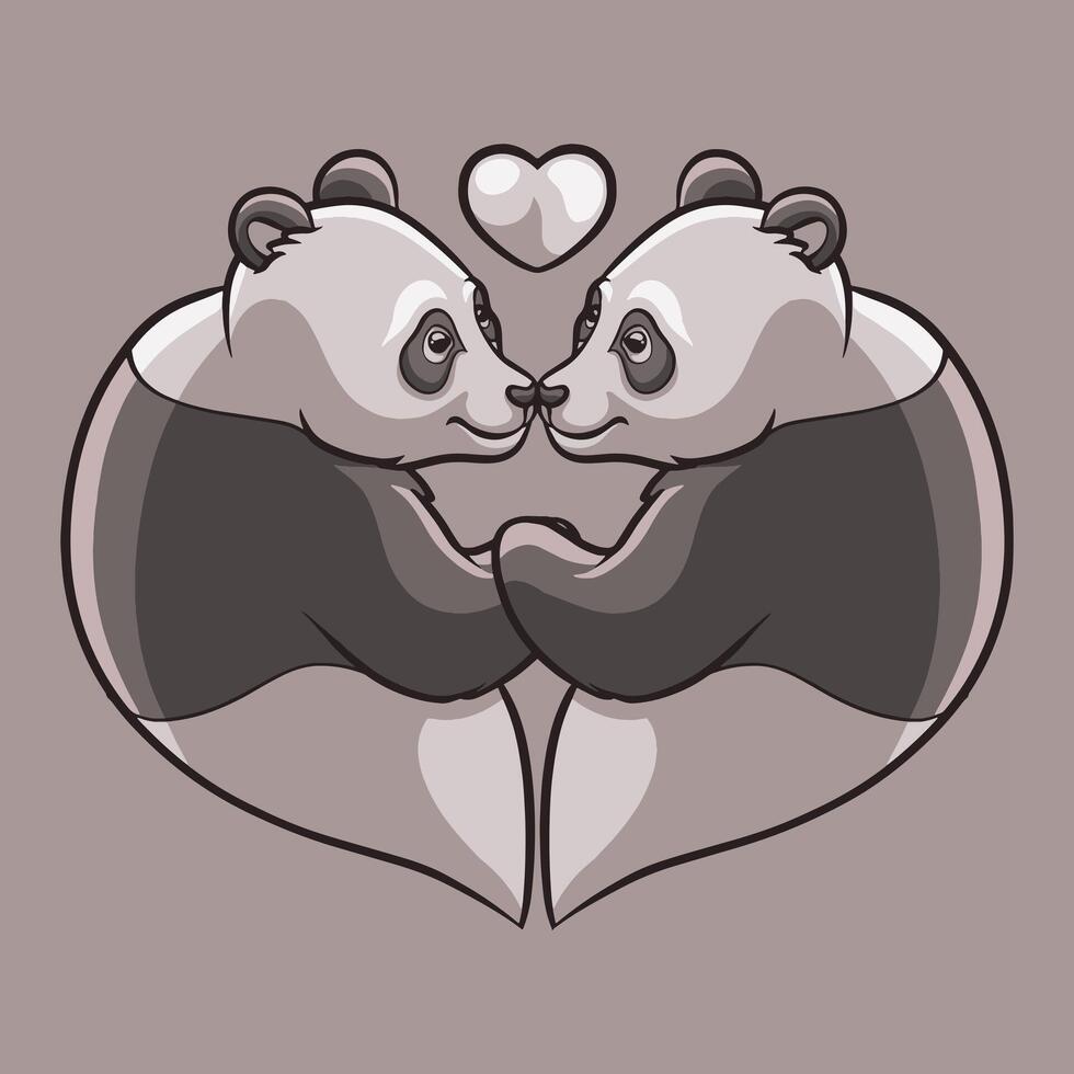 Panda l'amour mascotte génial illustration pour votre l'image de marque affaires vecteur