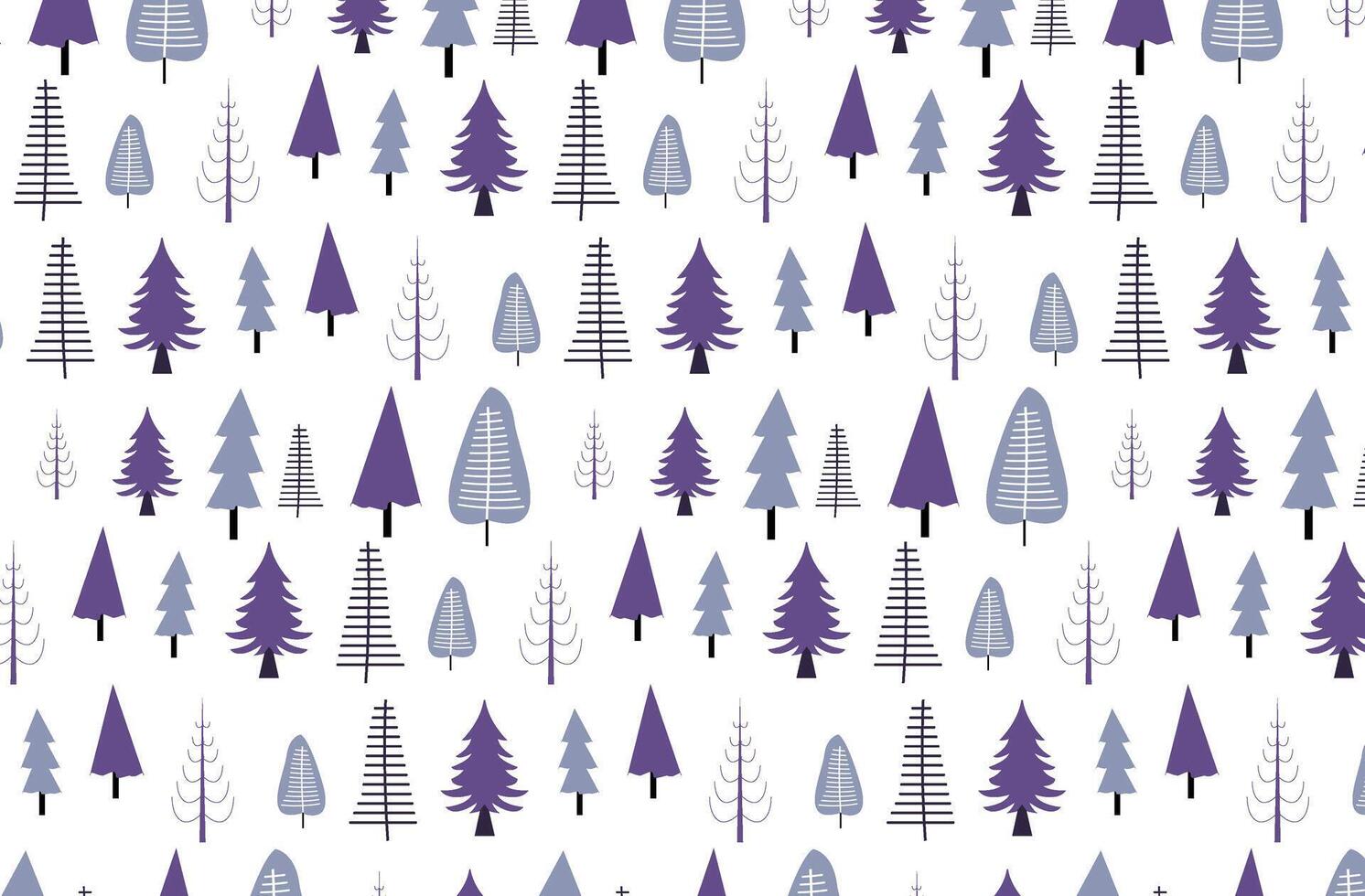 épicéa, sapin des arbres silhouettes, minimal hiver sans couture modèle vecteur