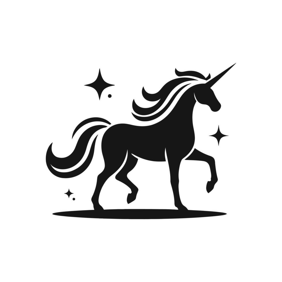 mythique majesté Licorne logo silhouette dans vecteur format