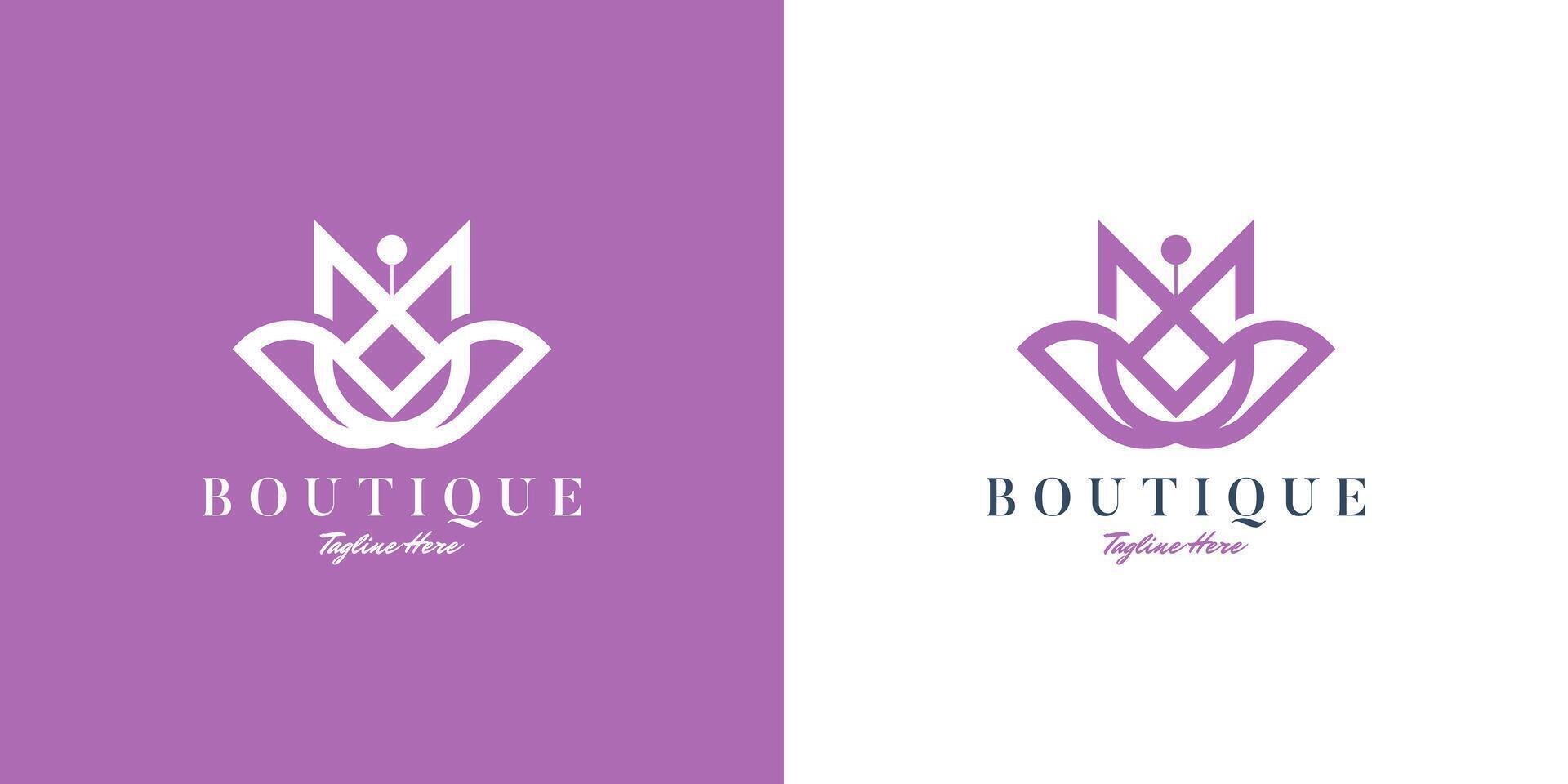 minimaliste beauté fleur logo conception pour beauté, boutique, femmes, produits de beauté, yoga vecteur