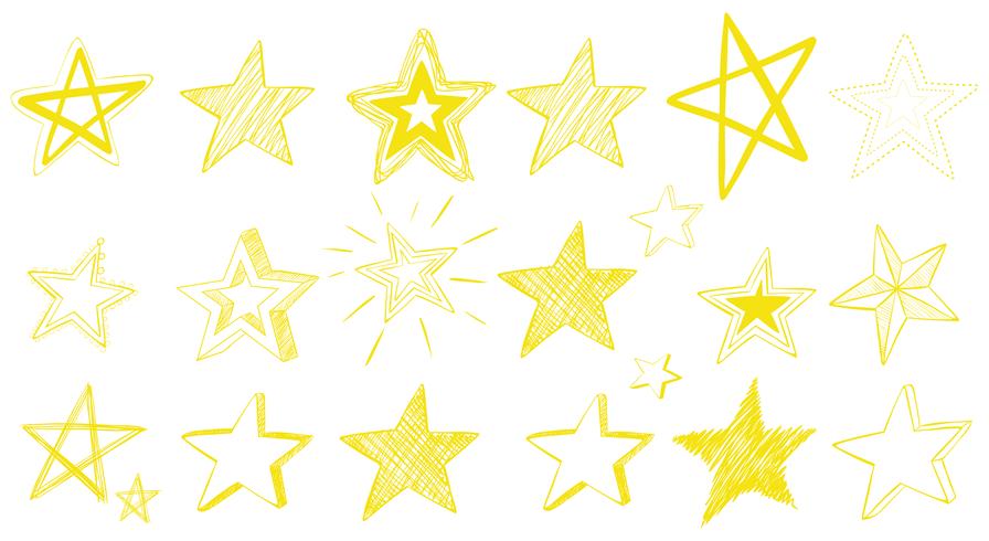 Doodle design pour les étoiles jaunes vecteur