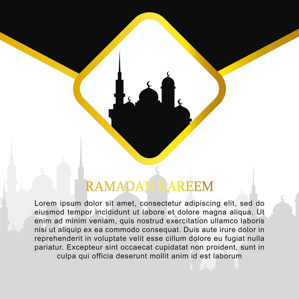 Ramadan social médias Publier modèle conception , élégant carré couverture avec arabe ornement vecteur