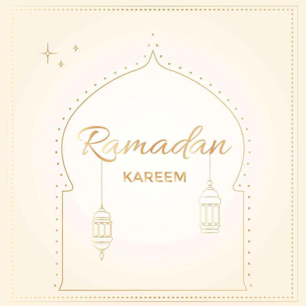 d'or luxe avec arabe islamique cambre et décoratif lanternes pour musulman le banquet de Ramadan mois. affiches, bannières, salutation cartes. vecteur illustration pour Ramadan, aïd, mubarak et musulman culture