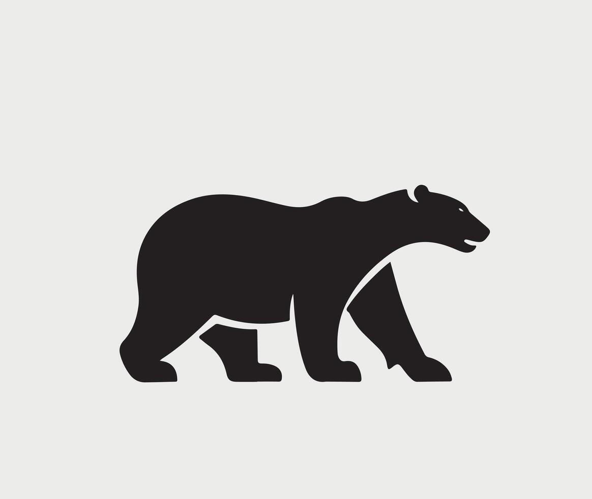 ai généré silhouette de ours vecteur illustration sur une blanc Contexte
