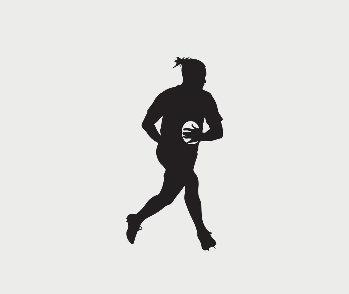 silhouette de le rugby vecteur illustration sur une blanc Contexte