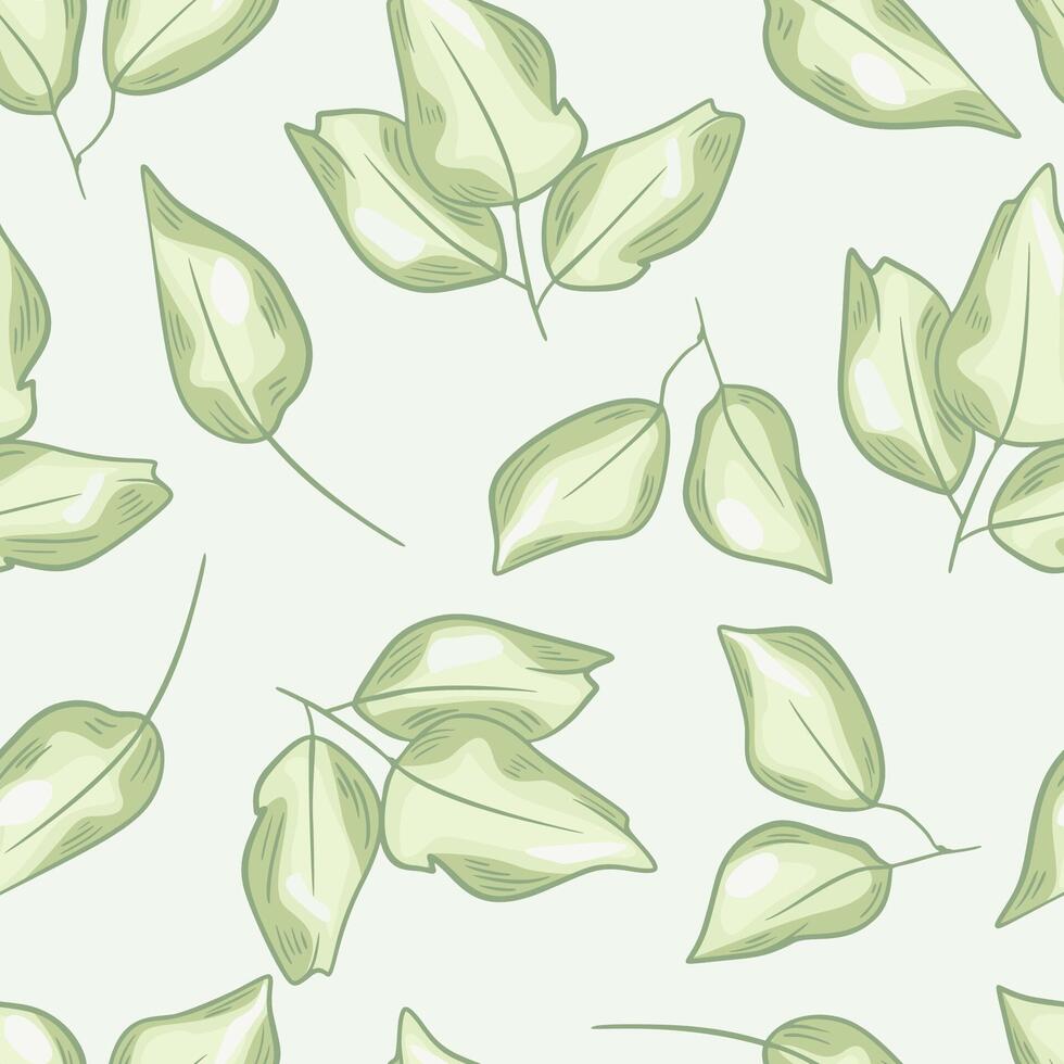 vert feuilles doux pastel la nature sans couture modèle vecteur
