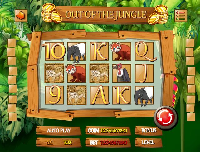 Modèle de jeu d&#39;animal de la jungle vecteur