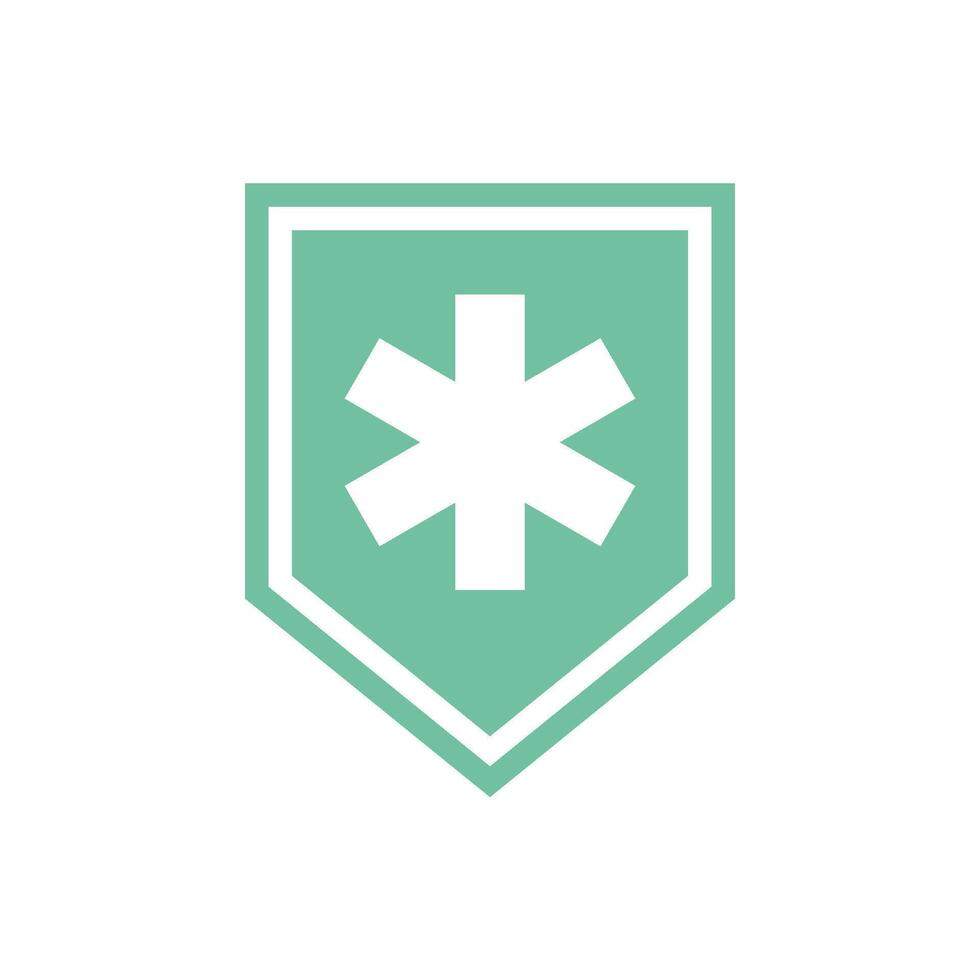 Facile traverser soins de santé bouclier icône logo modèle vecteur
