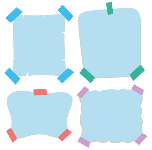 Modèles de papier de couleur bleue vecteur