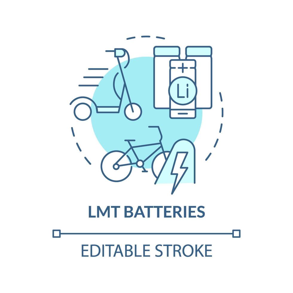 lmt piles doux bleu concept icône. portable consommateur électronique. Avancée énergie espace de rangement systèmes. rond forme ligne illustration. abstrait idée. graphique conception. facile à utilisation dans brochure, brochure vecteur