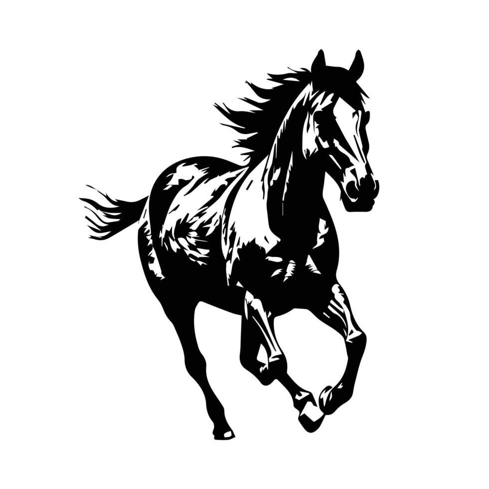 cheval silhouette animal noir les chevaux graphique vecteur illustration