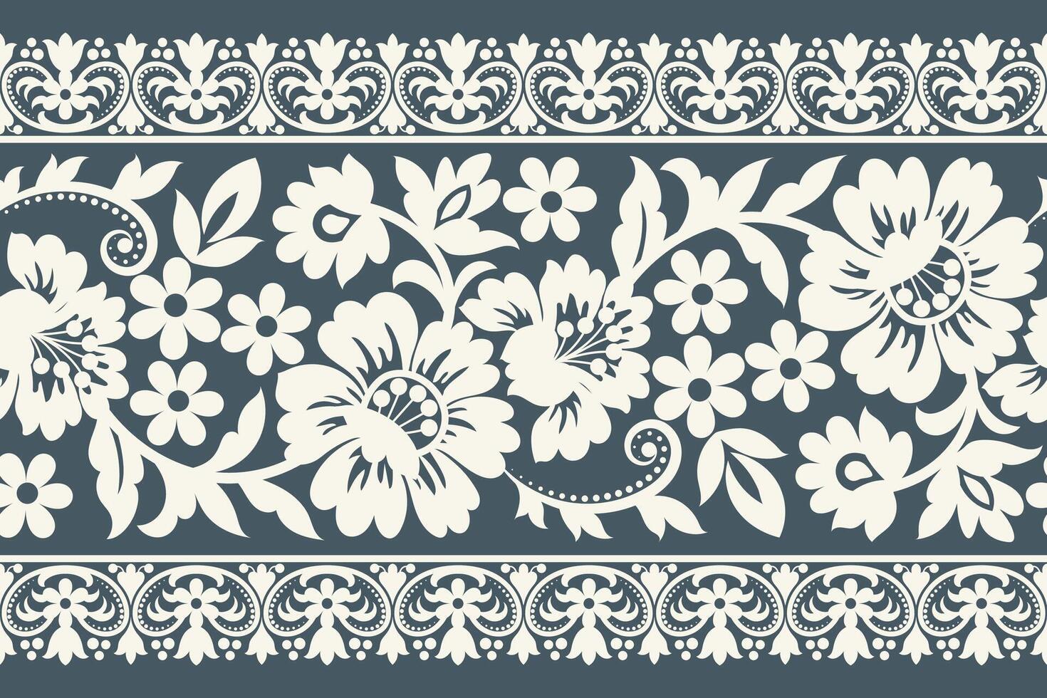 floral sans couture Contexte. modèle géométrique ethnique dentelle modèle conception floral broderie pour textile en tissu impression fond d'écran tapis. broderie cou vecteur