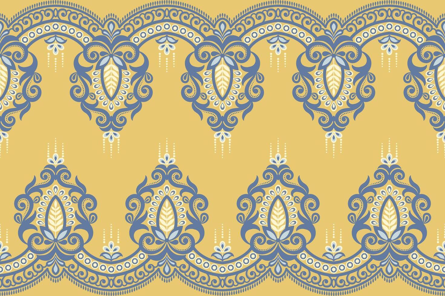 damassé sans couture Contexte géométrique ethnique Oriental ikat sans couture modèle traditionnel conception pour arrière-plan, tapis, papier peint, vêtements, emballage, batik, tissu, vecteur illustration broderie style.