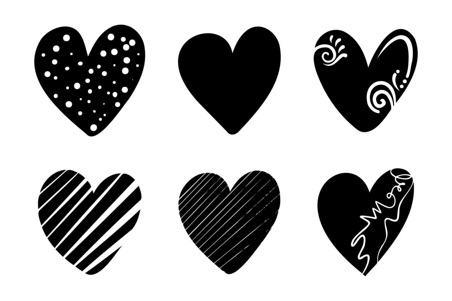 coeur doodle, amour, illustration vectorielle. vecteur