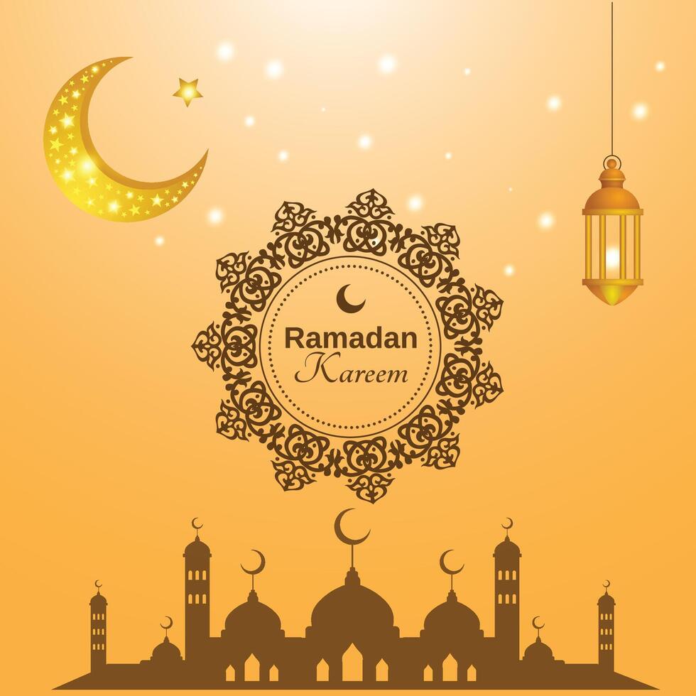 Ramadan Karim, étoile, lune, vecteur