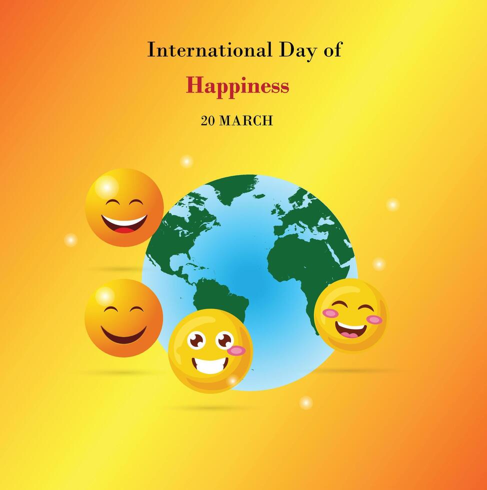 journée internationale du bonheur vecteur