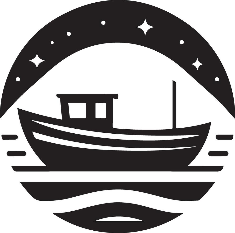 bateau vecteur logo concept icône, clipart, symbole, noir Couleur silhouette, blanc Contexte 18