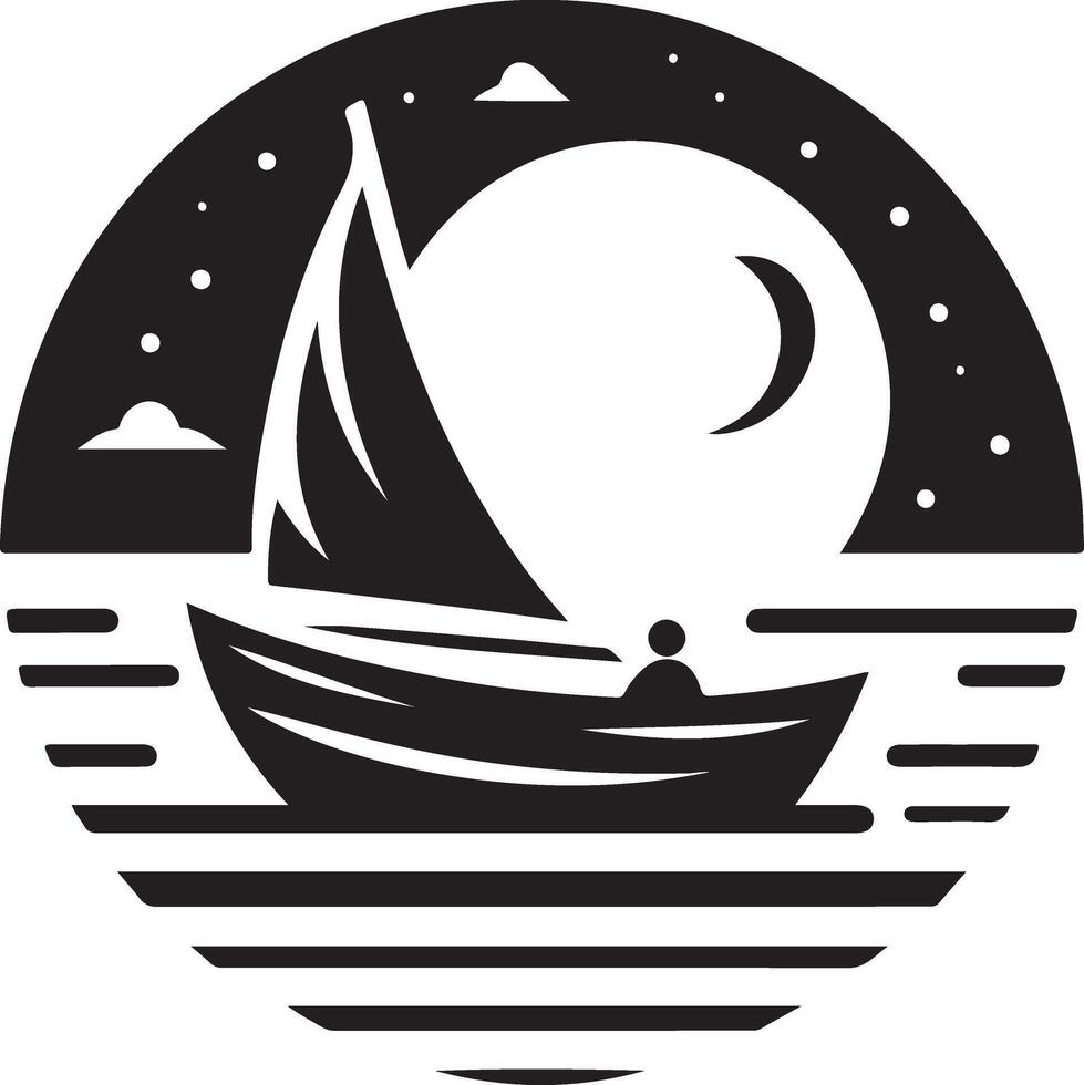 bateau vecteur logo concept icône, clipart, symbole, noir Couleur silhouette, blanc Contexte 21
